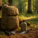 Bug Out Bag: Qué es, para qué sirve y cómo prepararla correctamente 5 Mochila Bug Out Bag equipada en entorno natural para supervivencia en emergencias